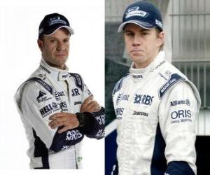 Puzzle Rubens Barrichello και Nicolas Hülkenberg, οι πιλότοι της Williams F1 ομάδα